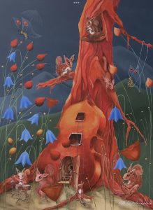 Makeasti oravaiset, akryyli kankaalle